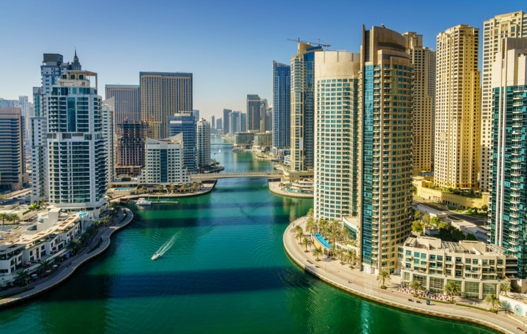Dubai Canal and Skyscrapers
